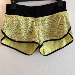 lululemon athletica Yellow and Black Athletic Shorts